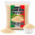 White Sesame Seeds Ajonjolí Blanco Premium Whole Seeds for Tahini Baking & Cooking IMPORTED FROM MEXICO
