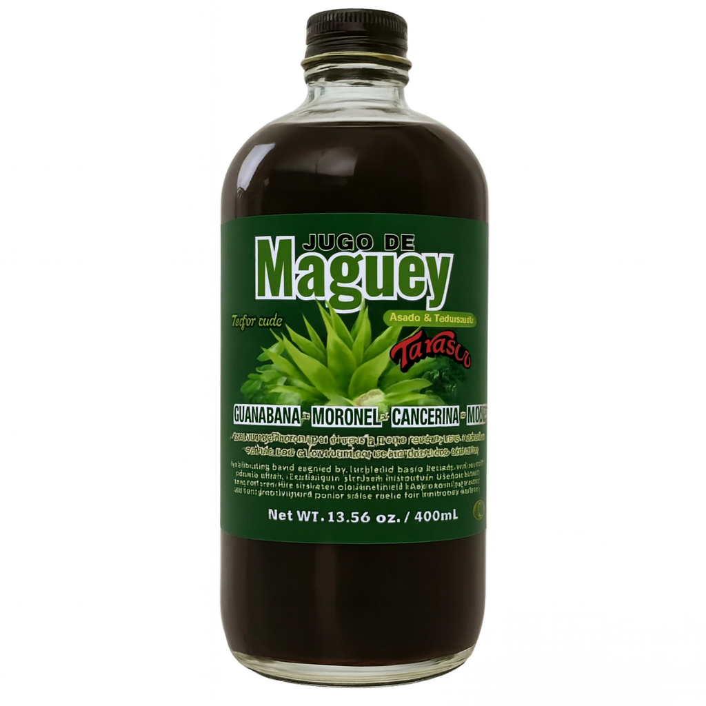 1000ML Maguey Juice - Jugo De Maguey Reforzado With Guanabana Graviola Soursop, Moronel, Cancerina, Aloe, Moringa Michoacano Tarasco Asado (Reinforced) Tarasco