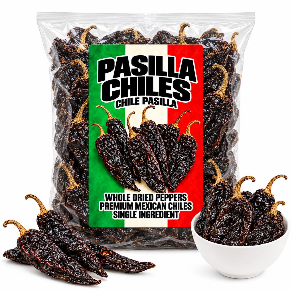 Pasilla Chiles - Whole Dried Peppers Premium Mexican Chiles IMPORTED FROM MEXICO