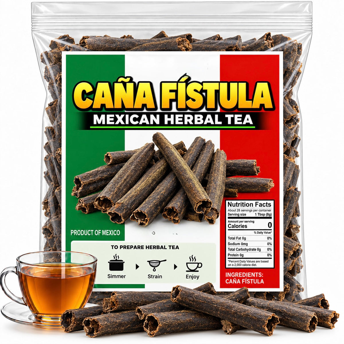 4oz Caña Fístula Mexican Herbal Tea  Cana fistula, Cassia fistula pods, Golden shower, AMALTAS IMPORTED FROM MEXICO