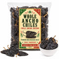 Dried Ancho Chiles Whole Mild Mexican Chili Peppers Dried Poblano Chile Pods for Birria Tacos, Chile Rellenos, Mole, Enchilada Sauce IMPORTED FROM MEXICO