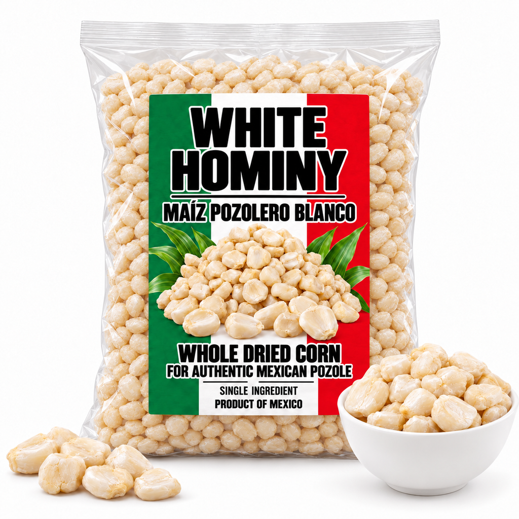White Hominy Maiz Pozolero Blanco Whole Dried Corn for Authentic Mexican Pozole IMPORTED FROM MEXICO