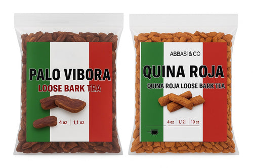 2 Bag Bundle - Palo De Vibora 5 oz (114g) & Quina Roja 5 oz (114g) | Red Cinchona Bark & Arbol de la Víbora Herbal Infusion | Gluten-Free, Non-GMO, Wildcrafted (BOTH)
