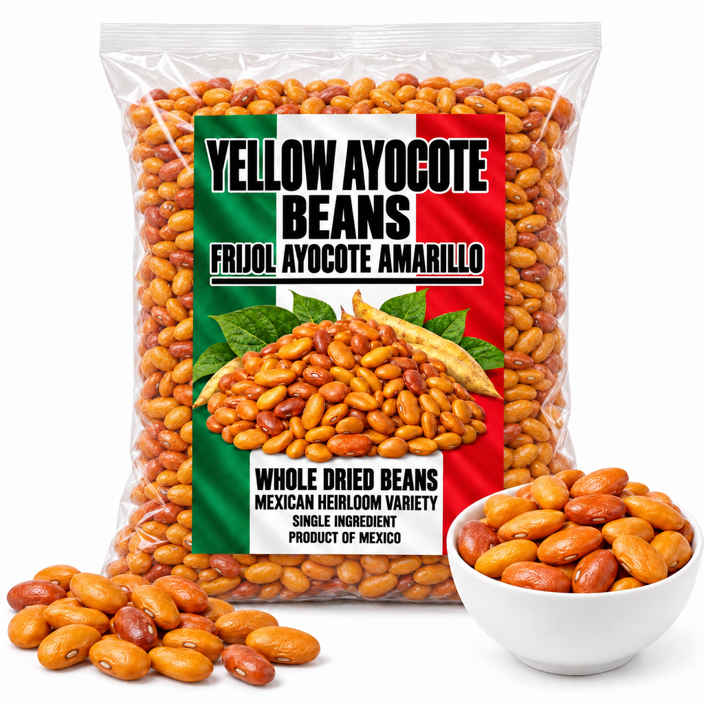 Yellow Ayocote Beans Frijol Ayocote Amarillo Whole Dried Mexican Heirloom Variety Product of Mexico