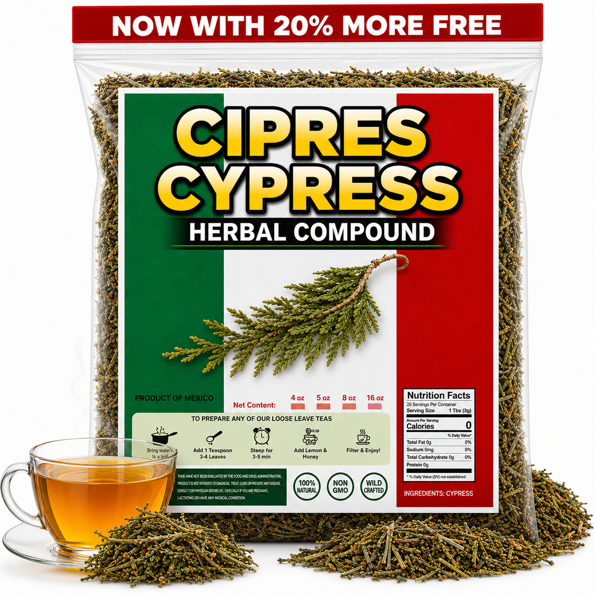 5oz Cipres Hierba/infusion cypress -  Ciprés de Moctezuma - sabino - Ciprés común&nbsp;  Cipress Cypress