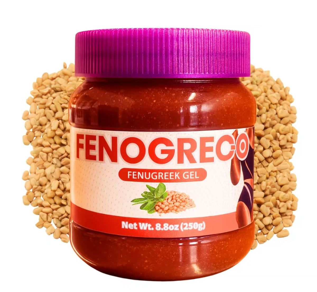 All Natural Fenugreek Gel Gel De Fenogreco Infused with real fenugreek seeds - Natual, No Aditivos, Con Semillas Reales De Fenogreco. 8.8oz (250gr) -