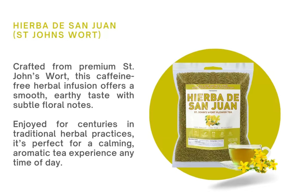 St. John's Wort Flower Tea | Hierba de San Juan Te - 100% Natural & Aromatic Herbal Beverage - Makes 40+ Cups 5oz
