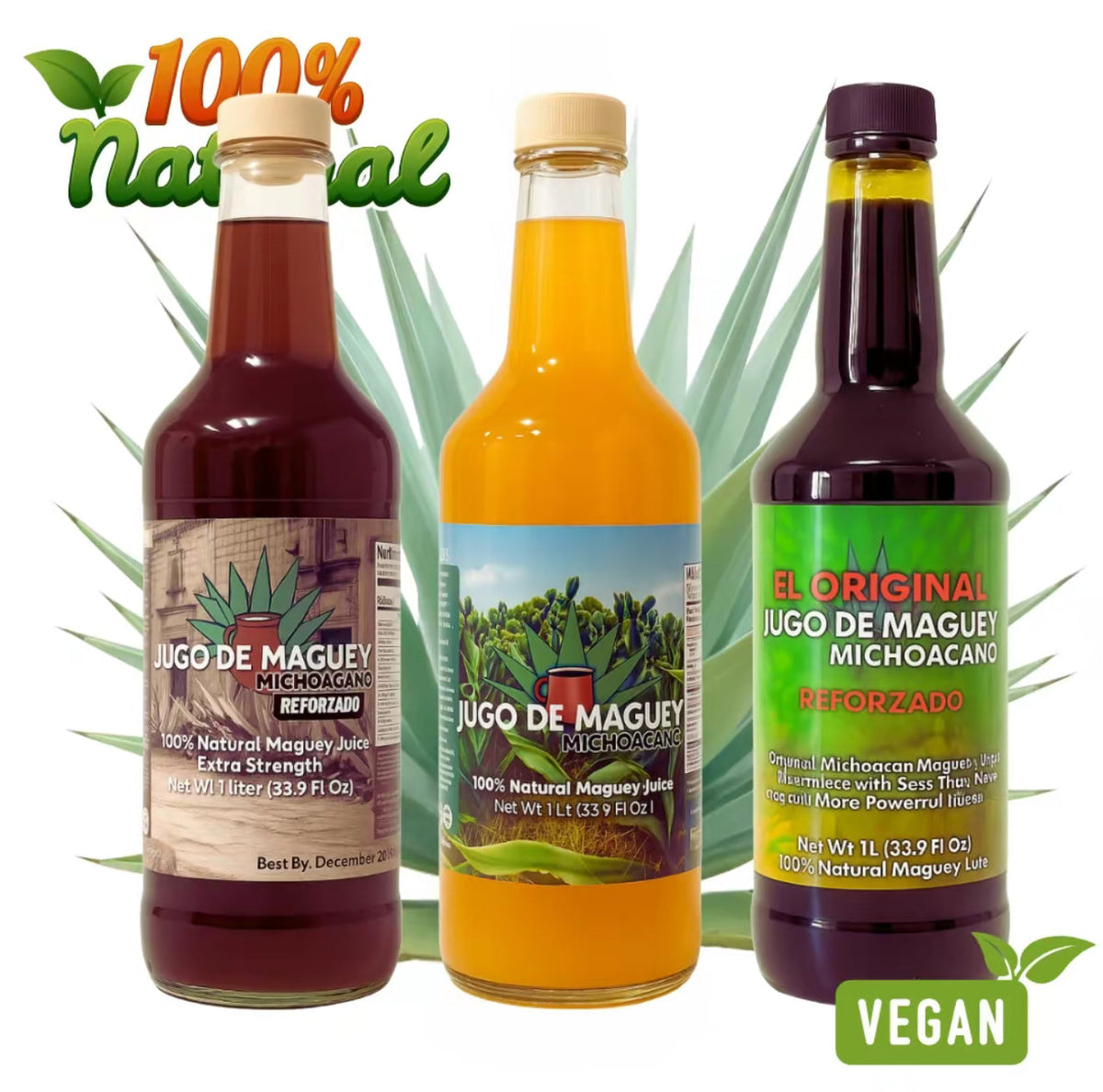 Tarasco Pack Black juice + Jugo De Maguey natural + Guanabana & Moronel Agave - all 3 models