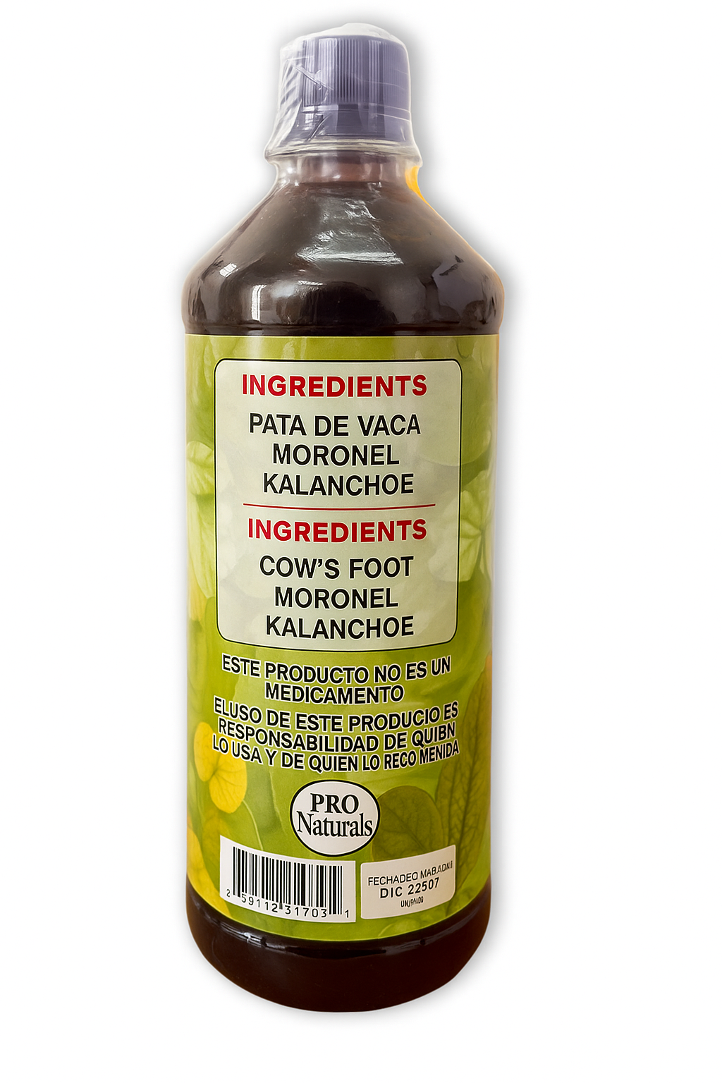 Pata de Vaca Moronel & Kalanchoe - Tonico 1lt. 100% Natural Concentrate