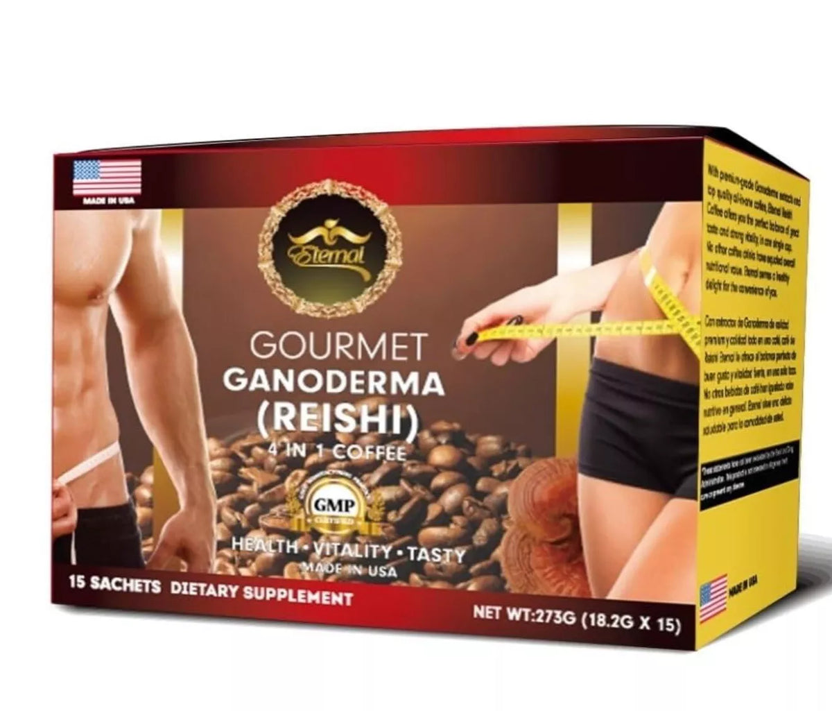 Cafe Con Ganoderma  Reishi 4 En 1 / Eternal Spirit Beauty 15 Sobres (USA SELLER)